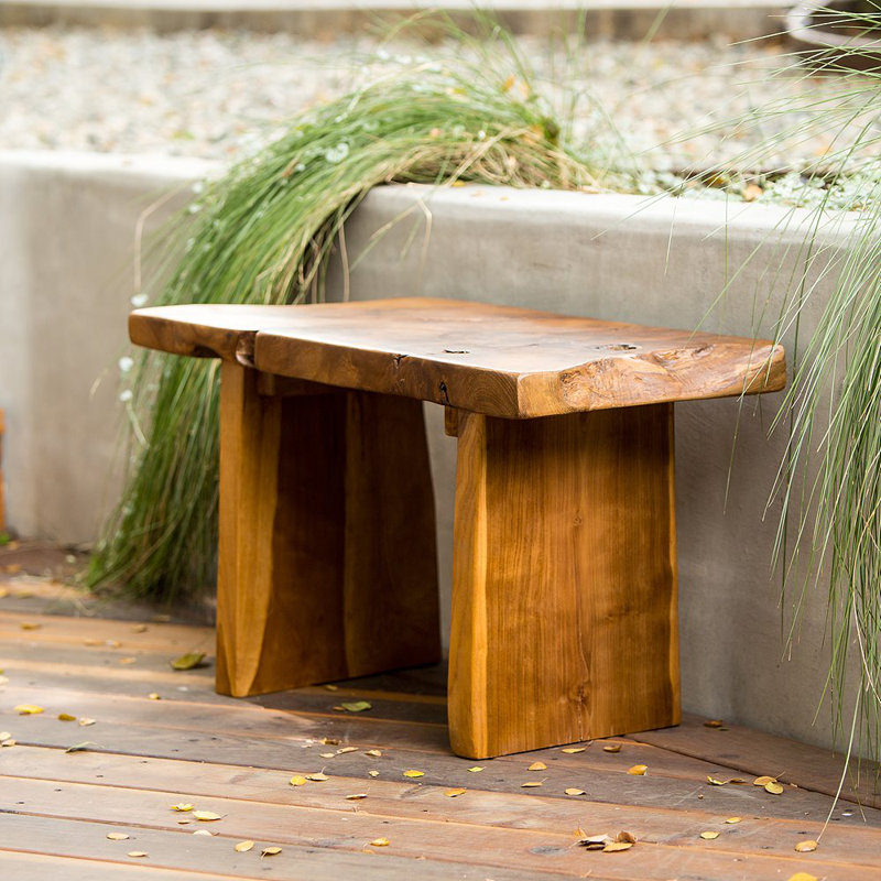Union rustic elisabetta teak picnic small garden bench reviews wayfair